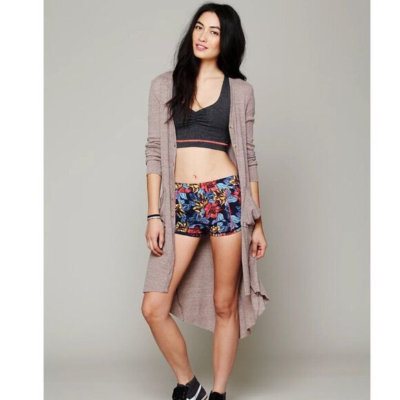 NWT Free People Long Brown Taupe Ribbed Up Maxi Cardigan Duster Pockets Sweater - Picture 14 of 15